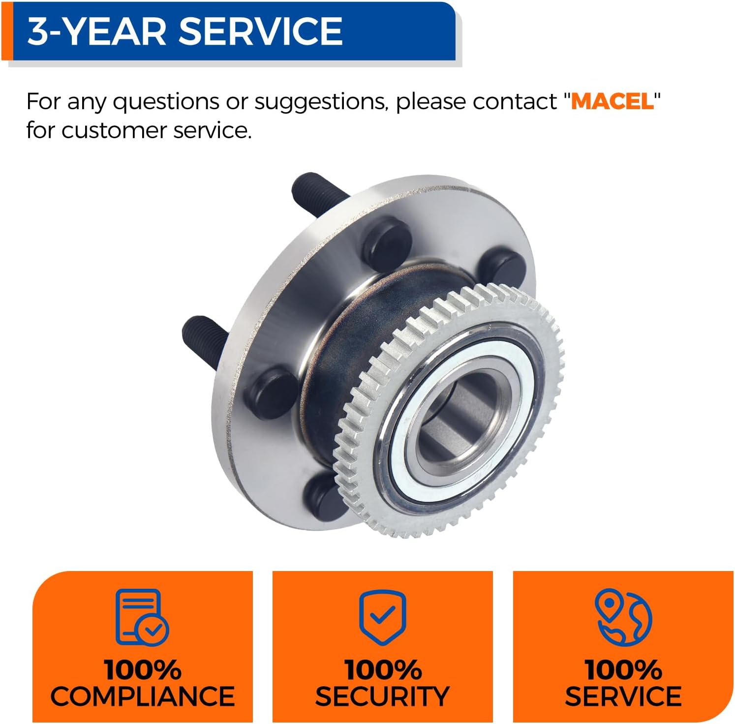 PAROD 513346 Front Wheel Bearing and Hub Assembly Compatible with 2015 2016 2017 2018 2019 2020 2021 Ford Mustang