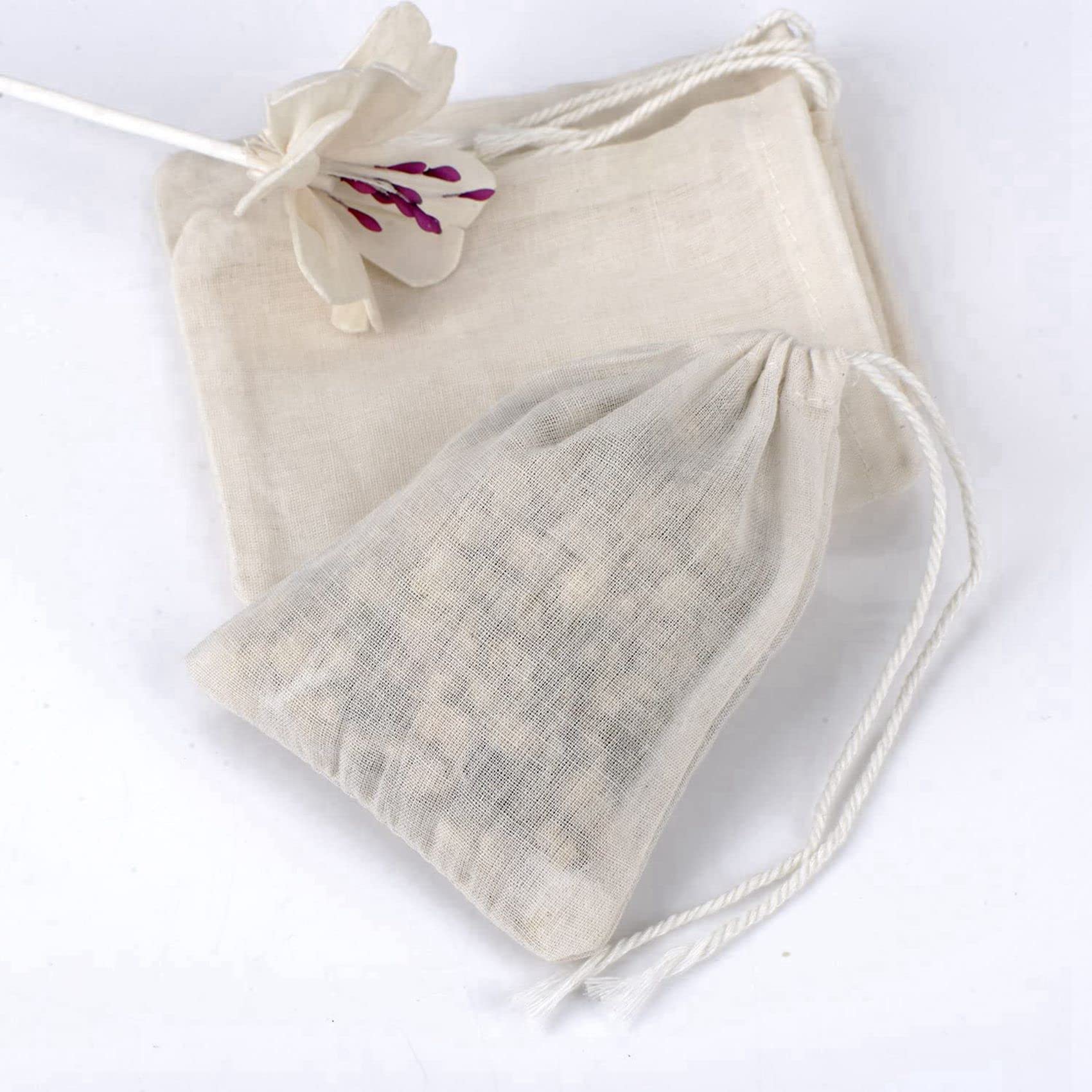 400 Pièces Le Coton de Cordon Met en Sac des de Mousseline, des D'Infusion de Thé (4 x 3 Pouces)