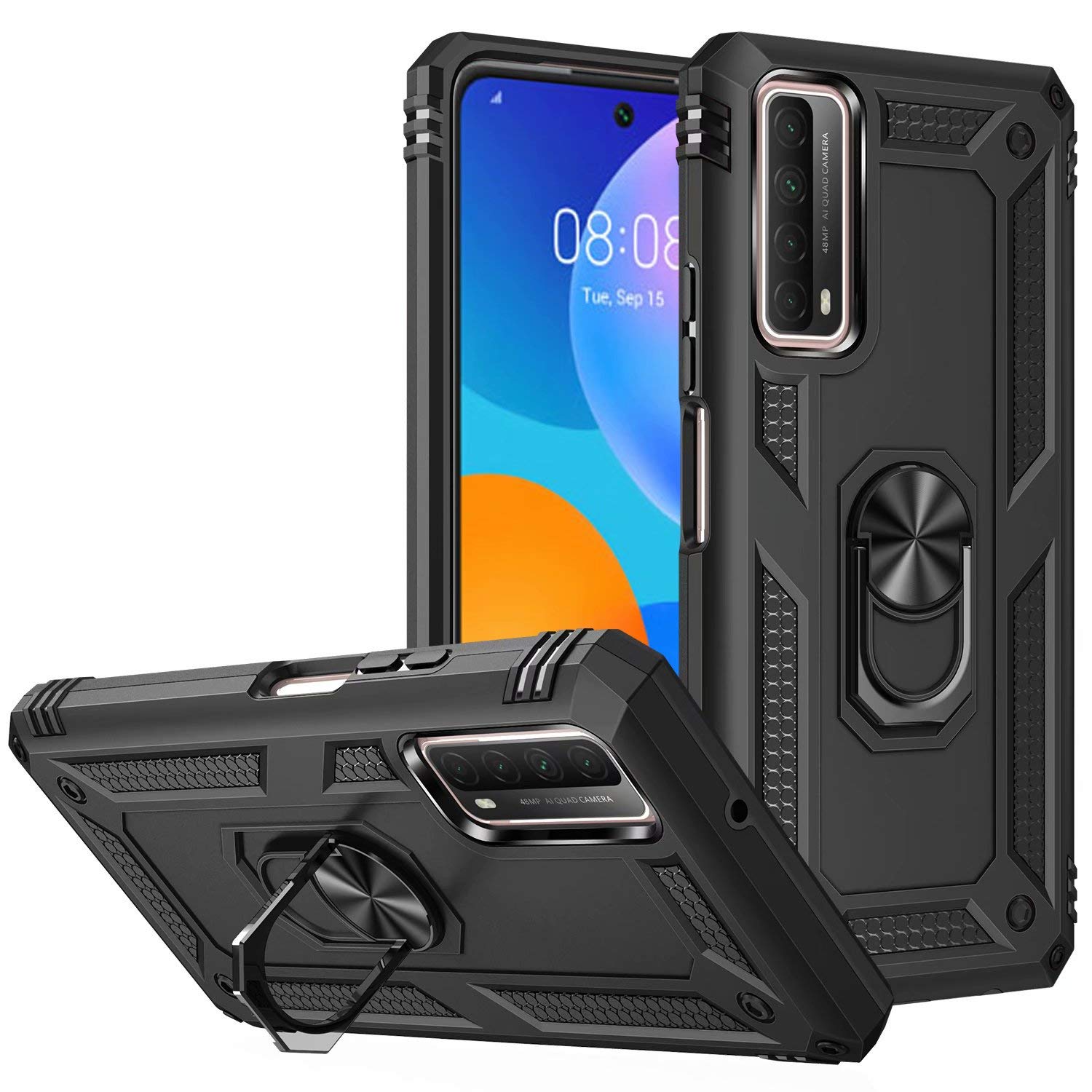 FTRONGRT Case for Motorola Defy 2021, Rugged and shockproof, with Mobile Phone Holder, Cover for Motorola Defy 2021-Black