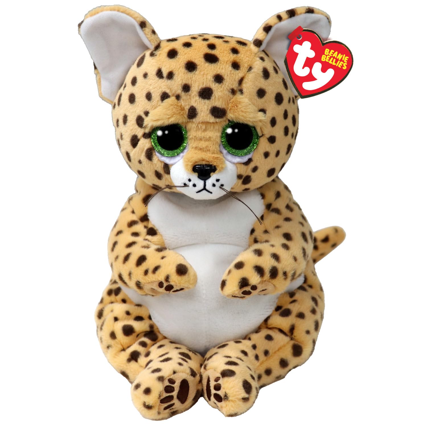 Ty Lloyd Leopard Beanie Bellies Medium 24 cm - Squeezable Beanie Baby Soft Plush Toys - Collectable Cuddly Stuffed Toy