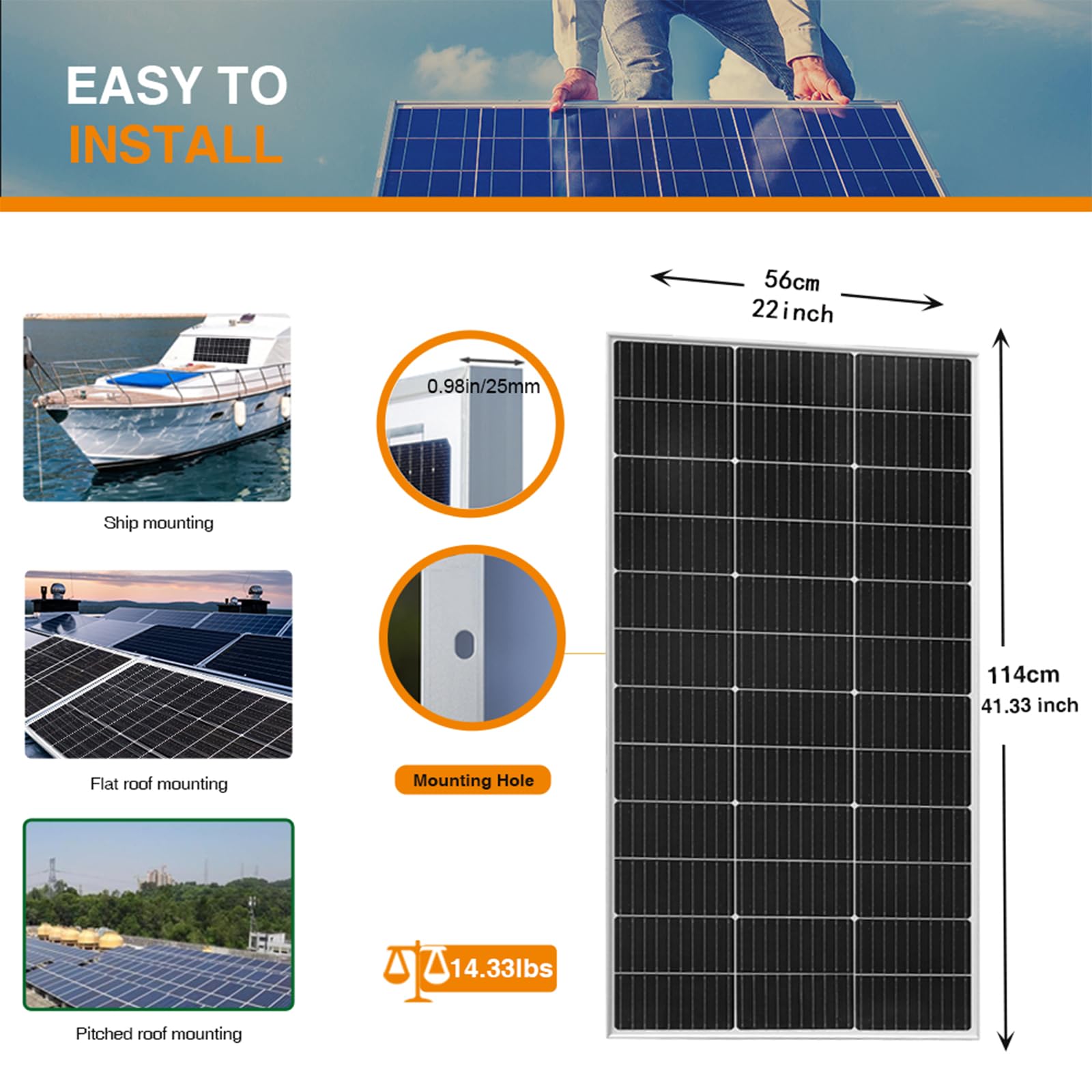 XINPUGUANG Kit Panneau Solaire 240W：2 Panneaux Solaires Monocristallin 120W 12V + Régulateur de charge 30A + câble de 3m + pinces de fixation Z pour camping-car, caravane, maison