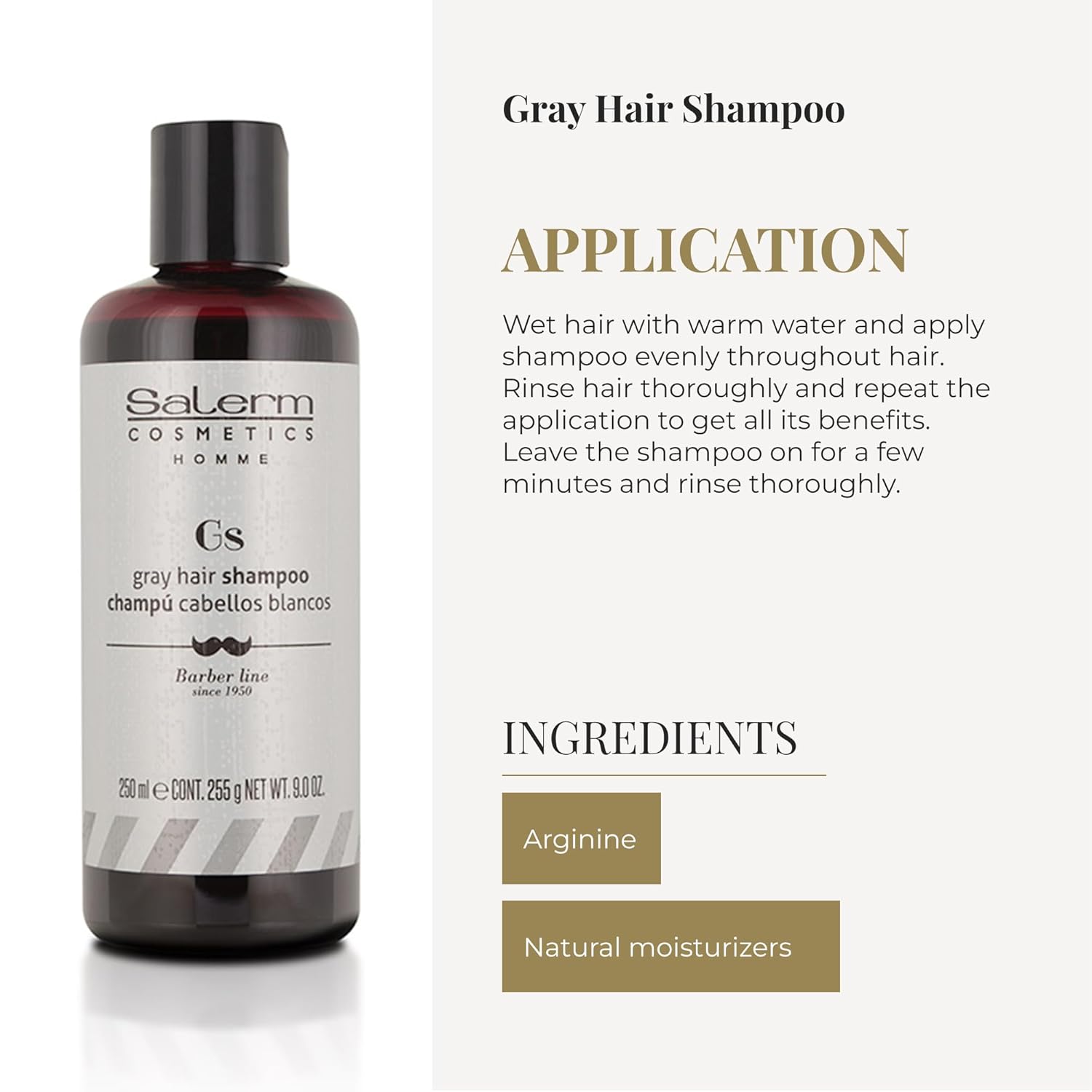 SALERM - White Hair Shampoo for Men - Homme White Hair Shampoo - 250 ml - for White, Blonde, or Bleached Hair - Eliminates Yellow Tones - Hydrates and Nourishes - Specific Care - Image 4