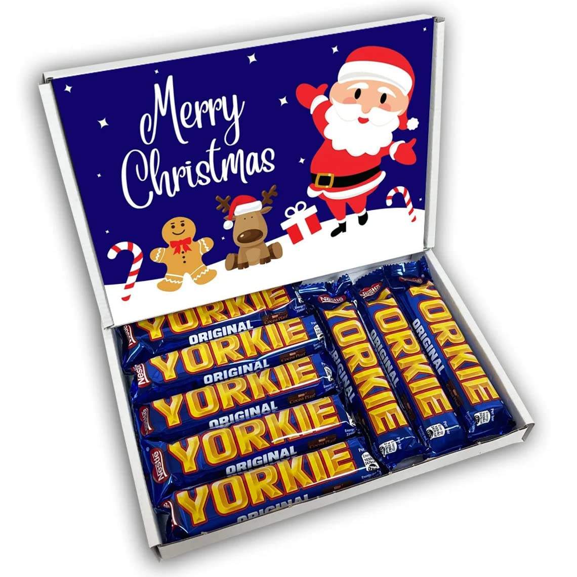 Yorkie Milk Chocolate Bars Gift Box Hamper Christmas (BLUE SANTA)