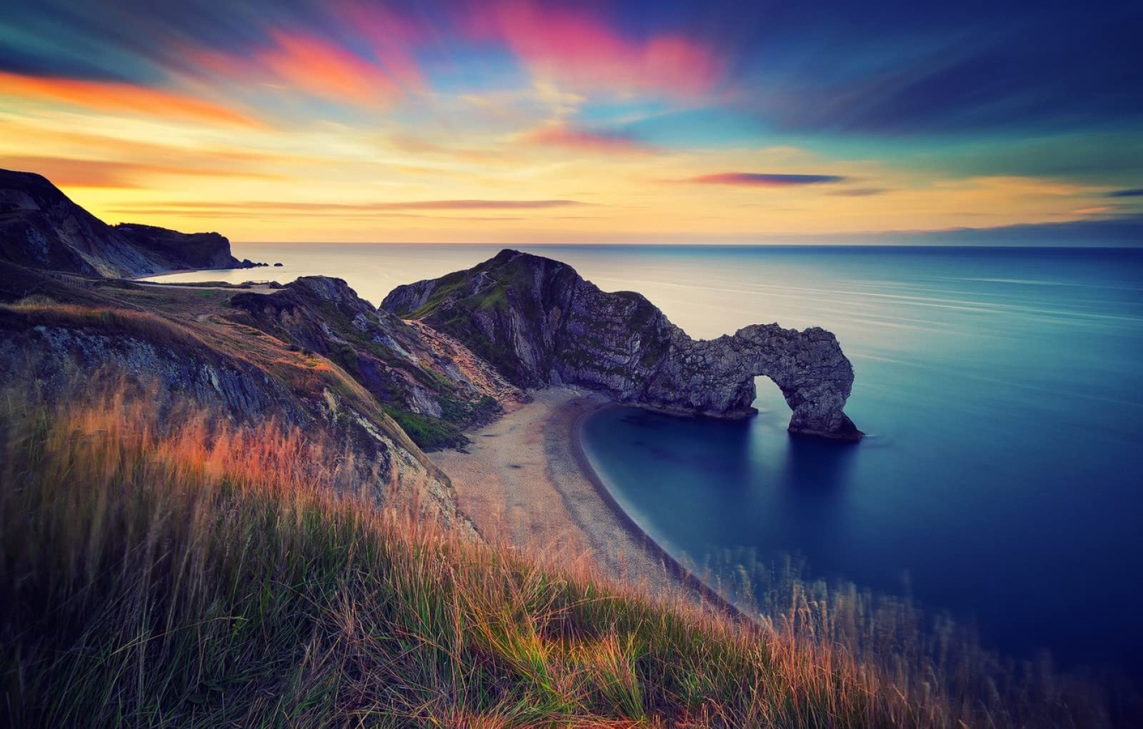 SPJOYSP Paint by Numbers Personalised Paint by Numbers Highland,Natural Scenery,England,Morning,Arches,Durdle Door,16X20 inch