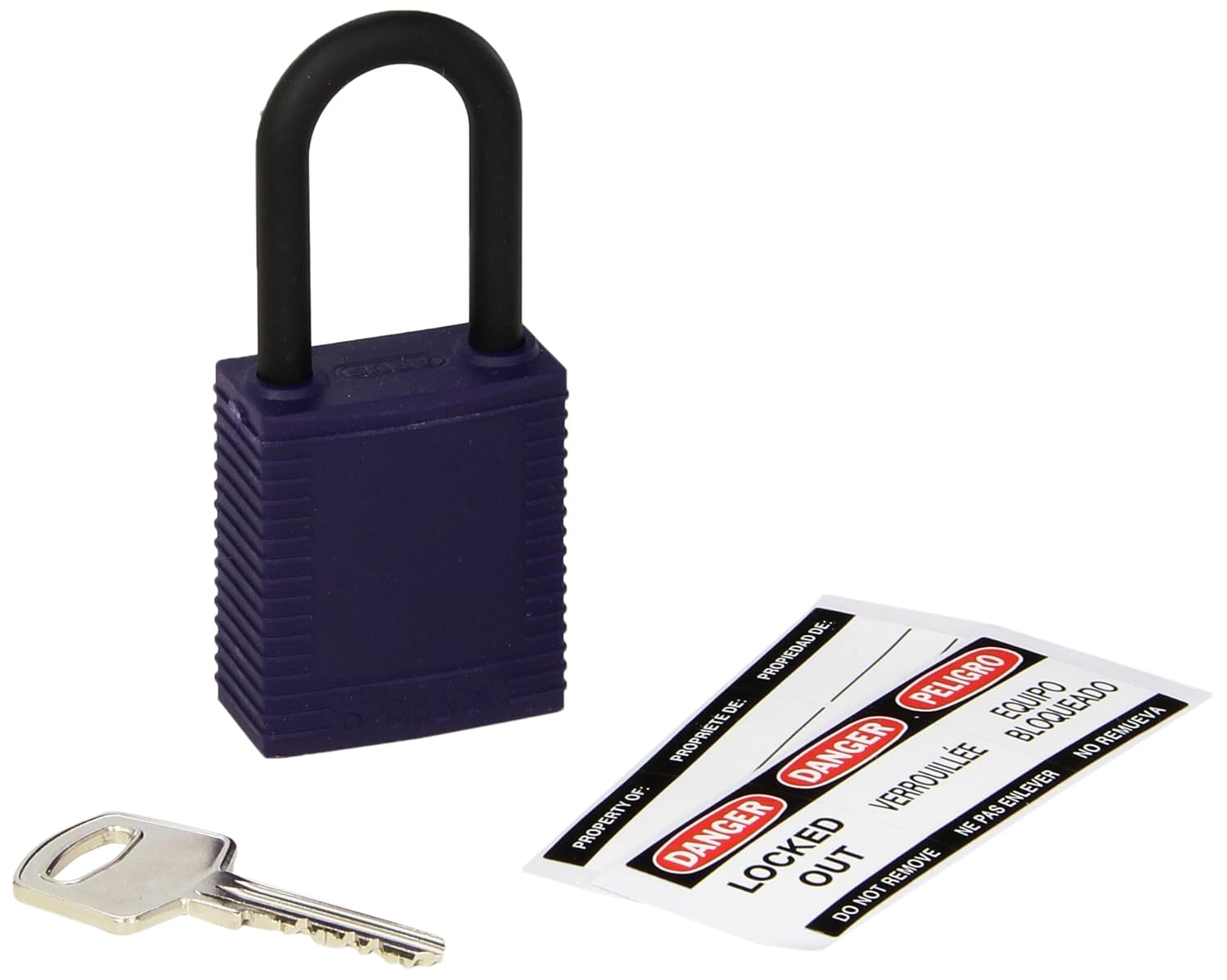 Brady 123349 Lockout Padlock, Keyed Alike, 1/4", Purple