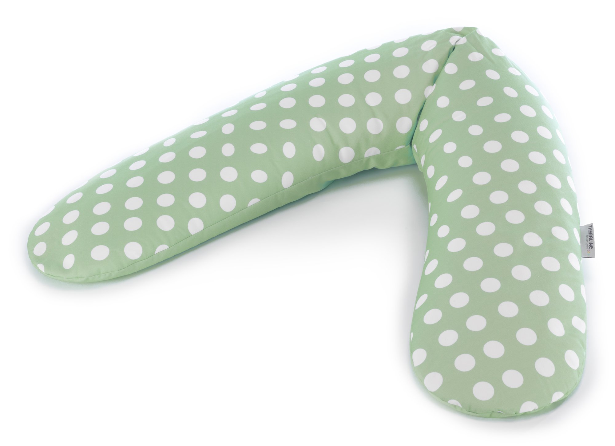 Das Original Theraline Stillkissen | 190 cm | Mikroperlen Füllung | inklusive Bezug Indie Dots grün | Mikroperlen Füllung, inklusive Bezug