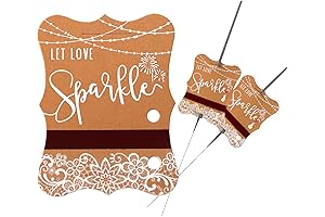 Rustic Sparkle Tags with Match Holder and Strike Wedding Favors