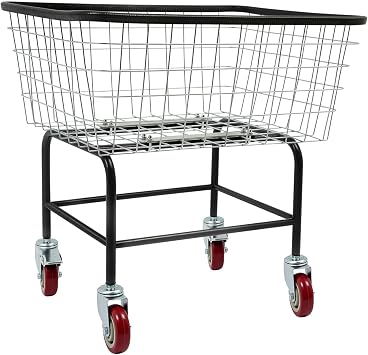 YIYIBYUS Commercial Laundry Rolling Cart, 110 LBS Load Capacity Hamper Organizer, Industrial Heavy Duty Laundry Basket with 4 Nylon Universal Wheels, Silver