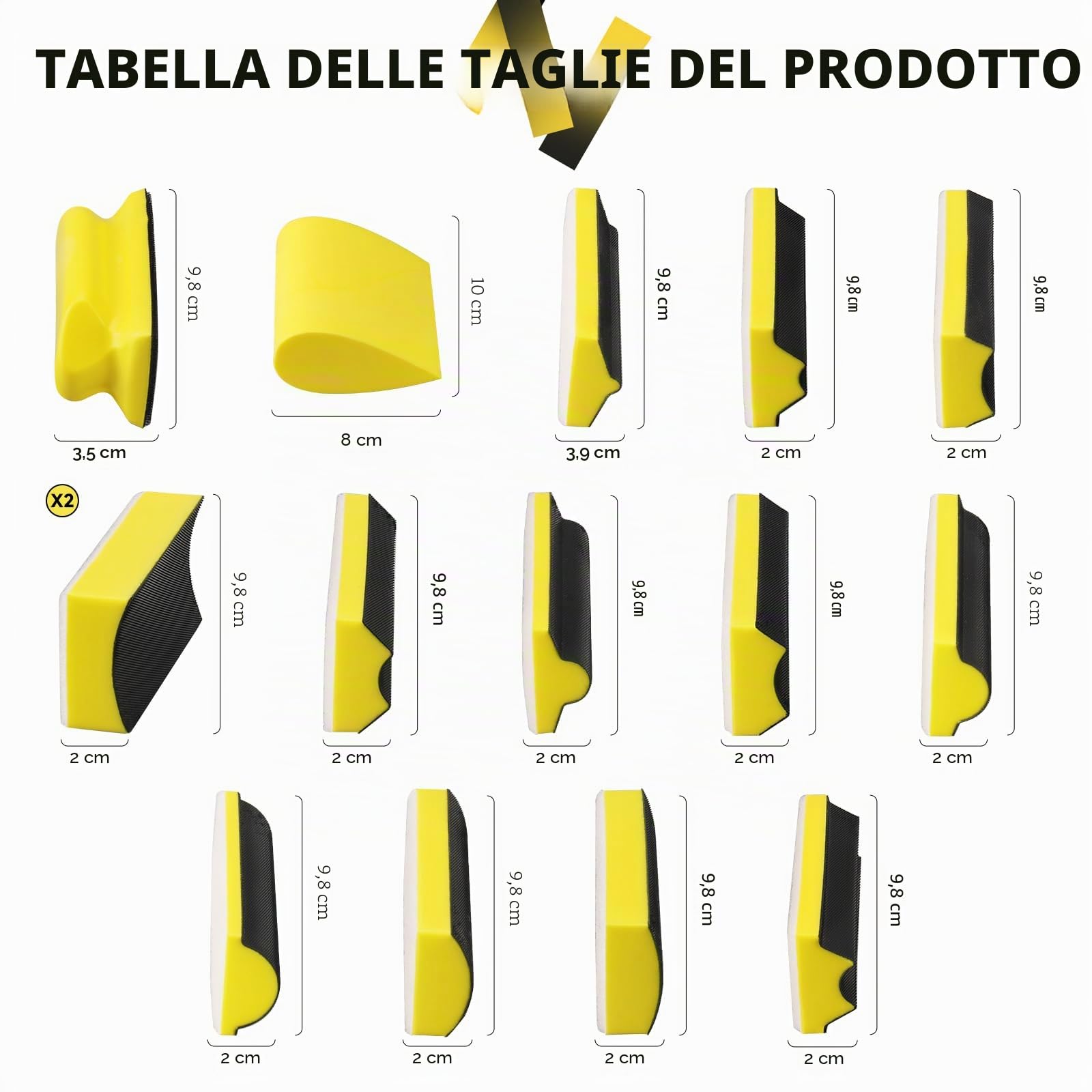 Set di Blocco Levigatura Manuale da 16 pezzi con profilo sagomato e piastra di supporto concava e convessa per la lavorazione del legno, il restauro di mobili, la verniciatura di auto e l'artigianato.