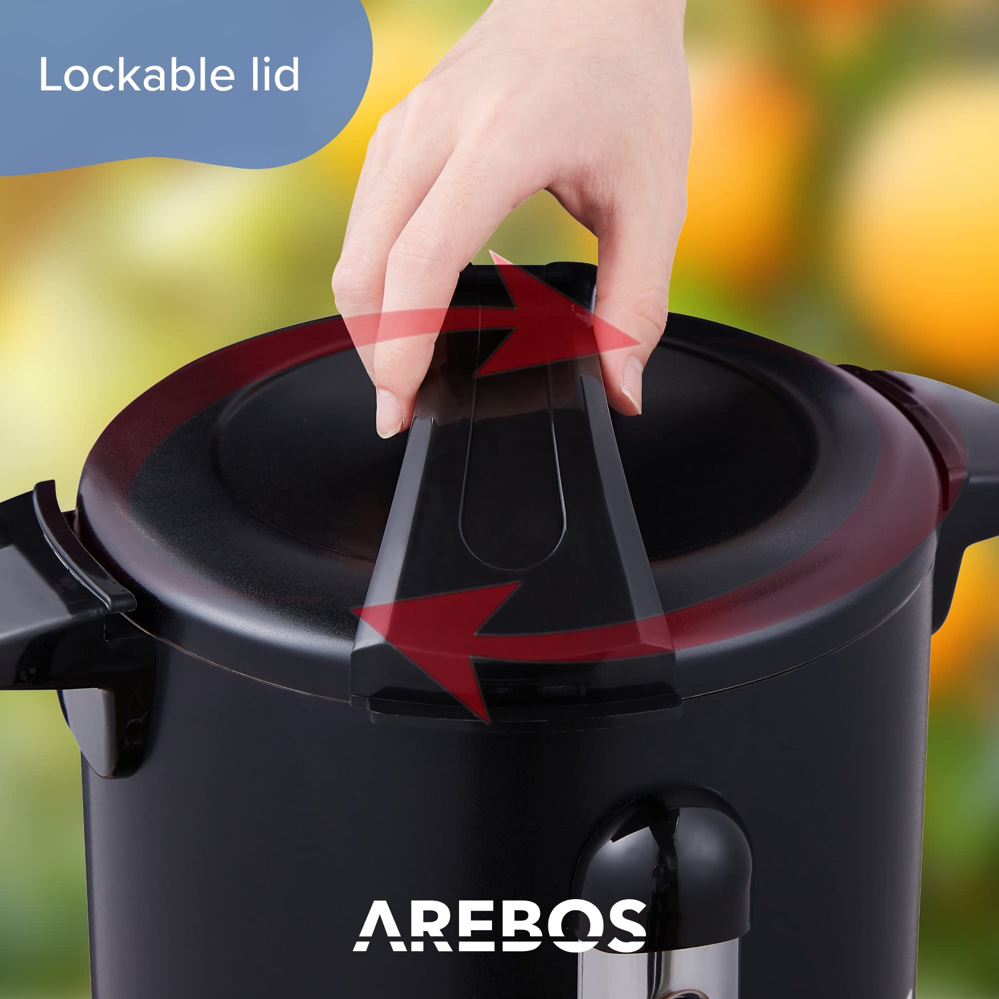 Arebos Dozownik gorących napojów 950W | Bojler na wodę 8,8L 40 filiżanek | Czajnik do gorącego wina ze stali nierdzewnej | Podgrzewacz do kawy herbaty | Termostat | Regulacja temperatury 30-110°C