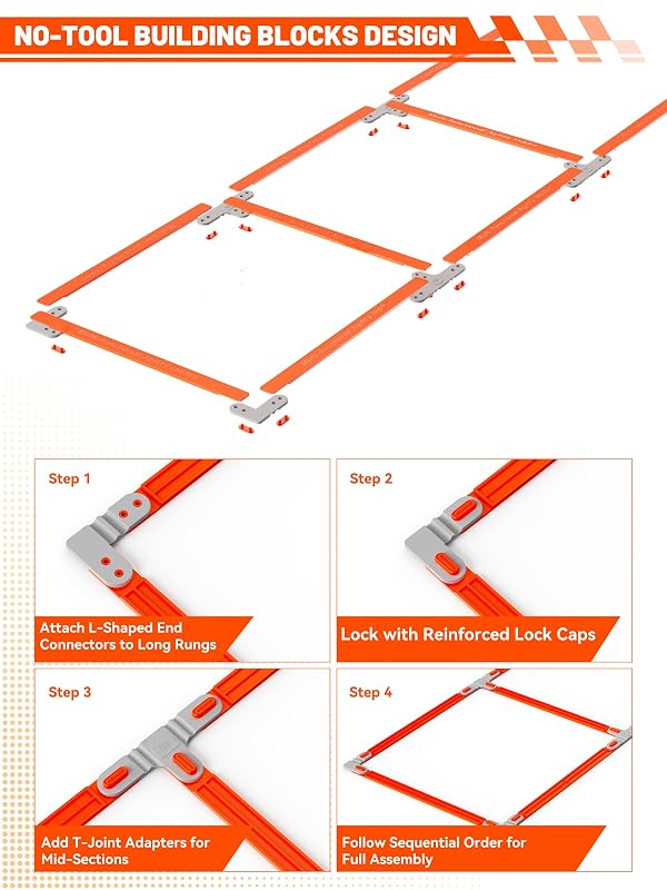 TONTATTA Tangle-Free Agility Ladder for Kids/Athletic – Multi-Use Speed Training Ladder for Footwork Drills/Football/Soccer/Boxing - Agility Equipment for Workout/Exercise/Fitness – 10 Rung by TONTATTA - Image 6