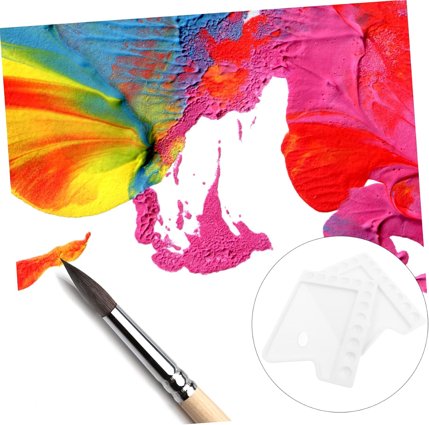 DOITOOL Mixing Palette Set 3pcs Square Plastic Paint Trays 13 Grids for Watercolor Painting