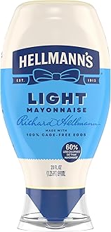Light Mayonnaise Light Mayo Squeeze Bottle For a Creamy Condiment for Sandwiches and Simple Meals Made With 100% Cage-Free Eggs 20 oz