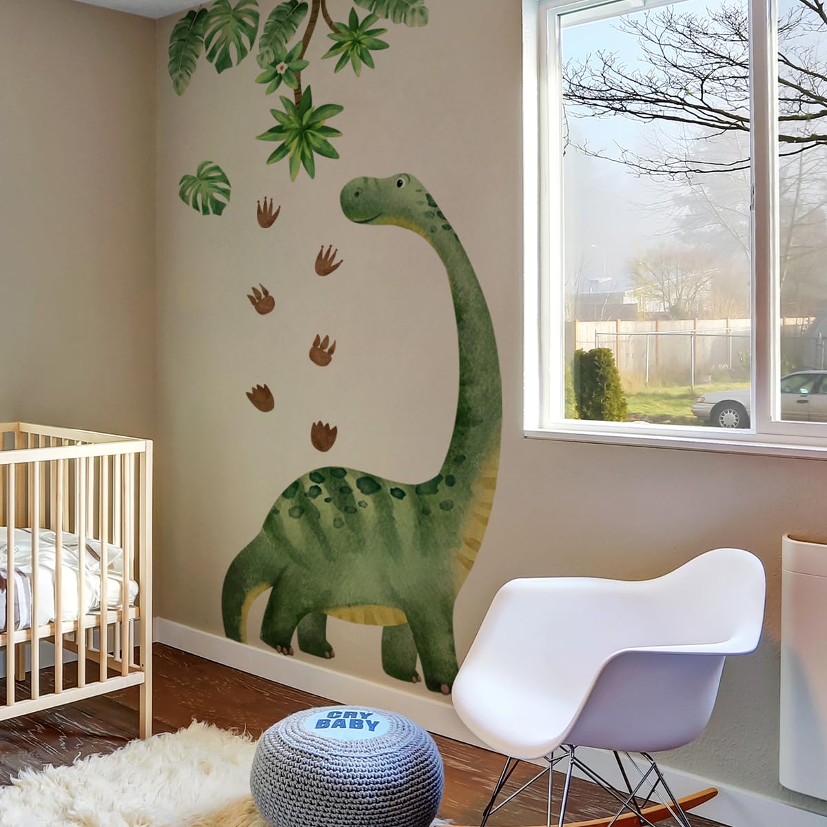 WandSticker4U®- Wandtattoo DINOSAURIER 3D XXL Braun (90x60 Cm) I Dino