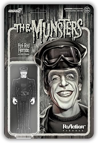 Miniatura 9 de Super7 The Munsters Herman Munster (escala de grises) - Figura de acción de los Munsters de 3.75 pulgadas con accesorio, coleccionables clásicos de