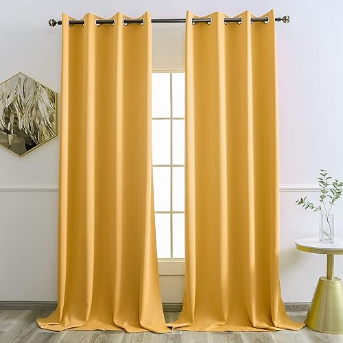 Miniatura 65 de YGO Cortinas opacas lilas para oscurecer la habitación de las niñas, con aislamiento térmico, paneles de cortina para sala de estar, para