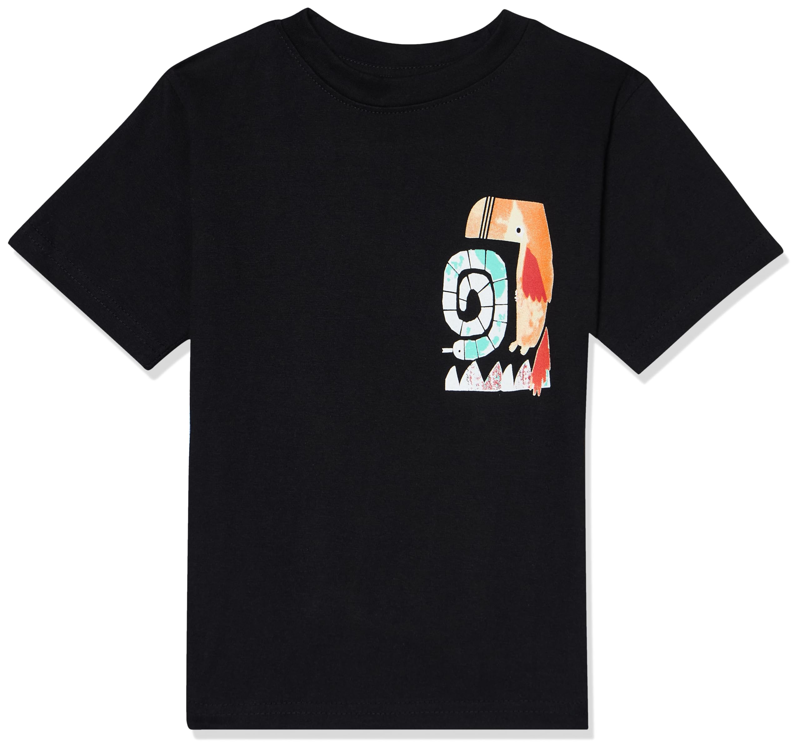 T2F Chłopięcy T-shirt z bawełny z przodu i z tyłu, z nadrukiem, duży krój, 5 sztuk
