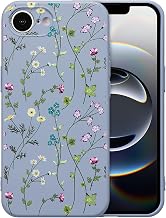 RALEAVO Case for iPhone 17e/16e, Cute Flower Silicone Floral Cover, Grey | For iPhone 17e/iPhone 16e Liquid Silicone Phone Case, for Girls Women Aesthetic Flowers Shockproof Protective Soft Cover