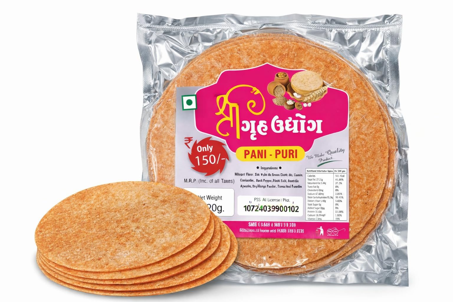 Pani Puri Flavour Khakhra – Tangy & Spicy Indian Snack | High Protein & Fiber | Roasted & Crispy Khakra | Ready to Eat Healthy Snack | Low Oil, Crunchy Tea Time Snack | 200g (Pack of 1)-image-25