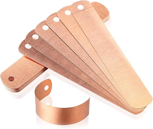 Hotop 30 etiquetas de cobre para plantas de cobre de 4.5 in de largo, etiquetas de jardín reutilizables para árbol de plantas con 30 lazos de cobre