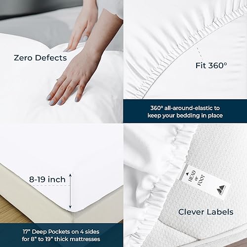 Miniatura 5 de Mayfair Linen - Juego de sábanas 100% algodón egipcio tamaño King - 1500 hilos, juego de 4 sábanas de lujo, algodón egipcio, suave, refrescante,