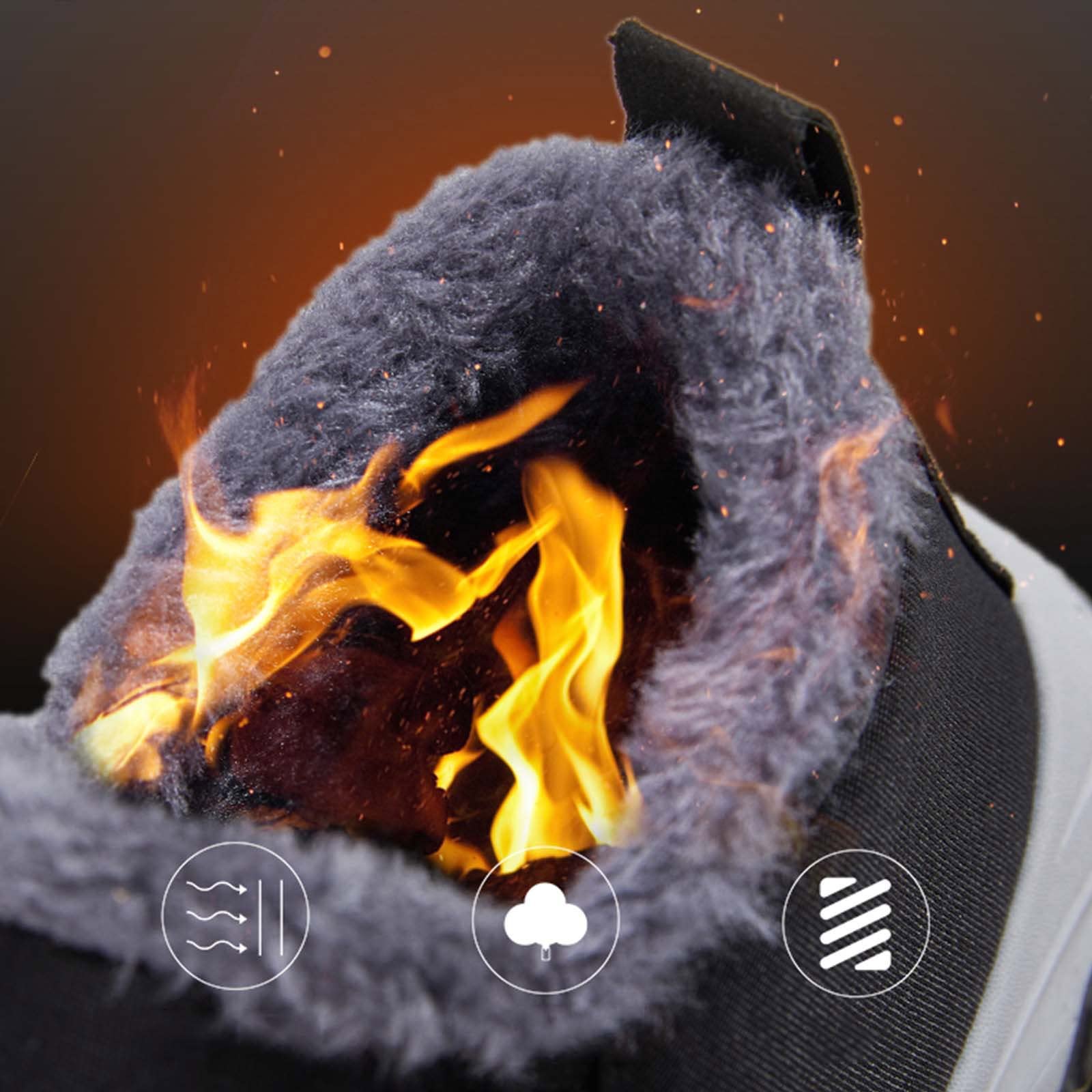 Generisch Scarpe invernali da uomo foderate in peluche, impermeabili, traspiranti, per attività all'aperto, calde, comode, per il tempo libero, morbidi stivali invernali