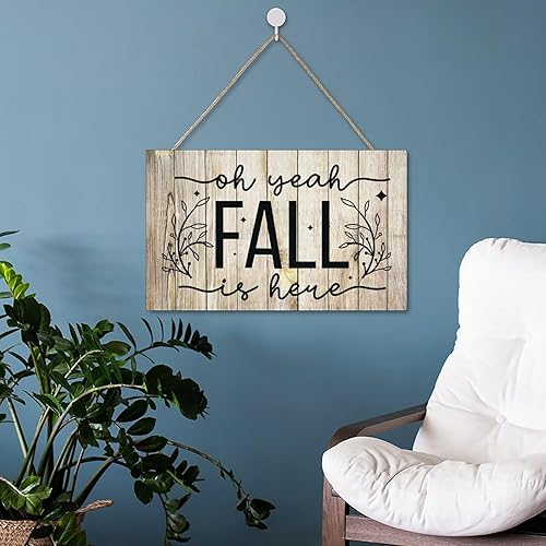 Vista 93 de Letrero decorativo para puerta delantera, decoración rústica de bienvenida de otoño para colgar en la pared, placas de madera para porche de granja