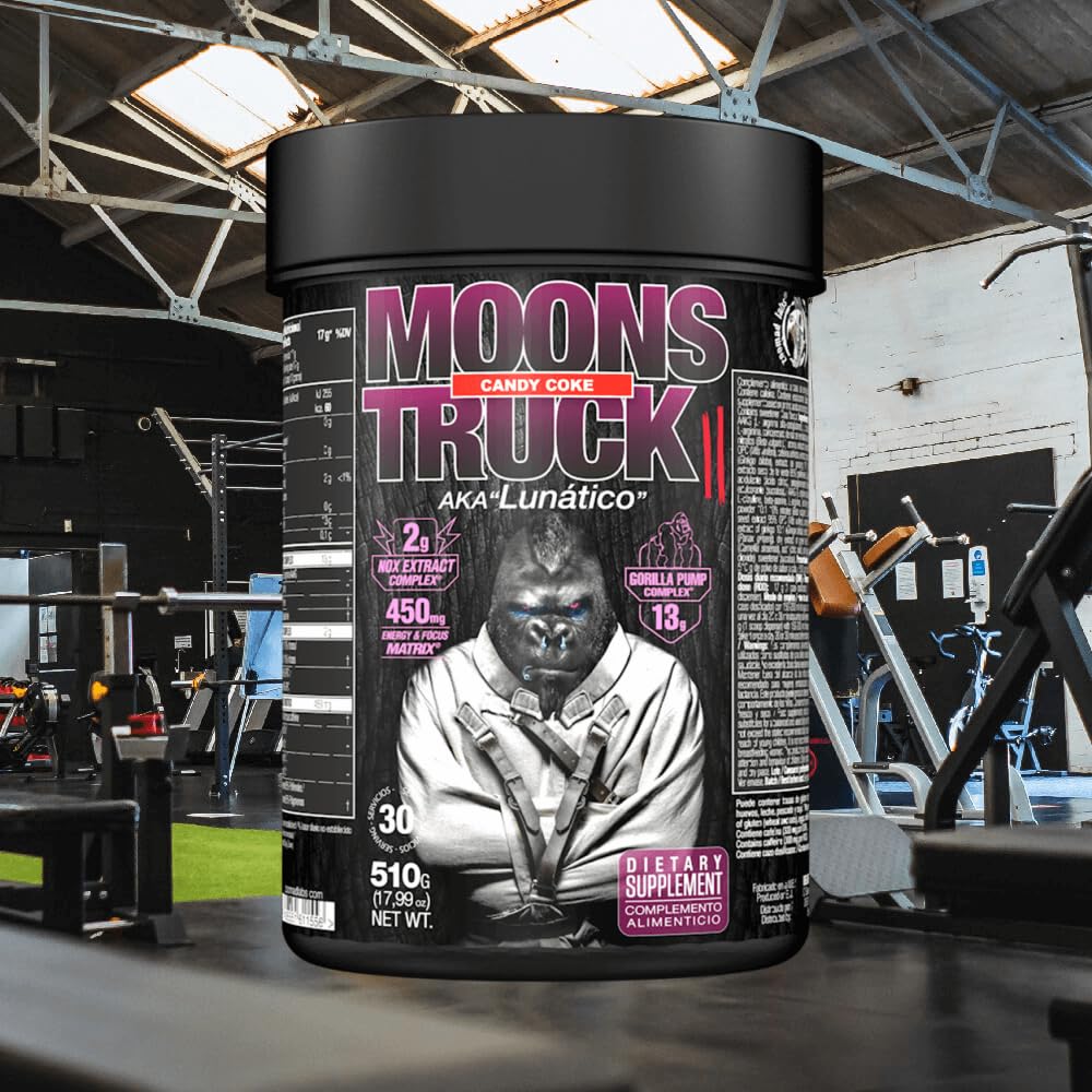 ZOOMAD LABS - Moonstruck II, Polvos Pre Entreno, Suplemente para Deportistas, Pre Training, Pre Workout en Polvo, con Cafeína, Citrulina y Extractos Vegetales, Energy&Focus - 510 g (Candy Coke)
