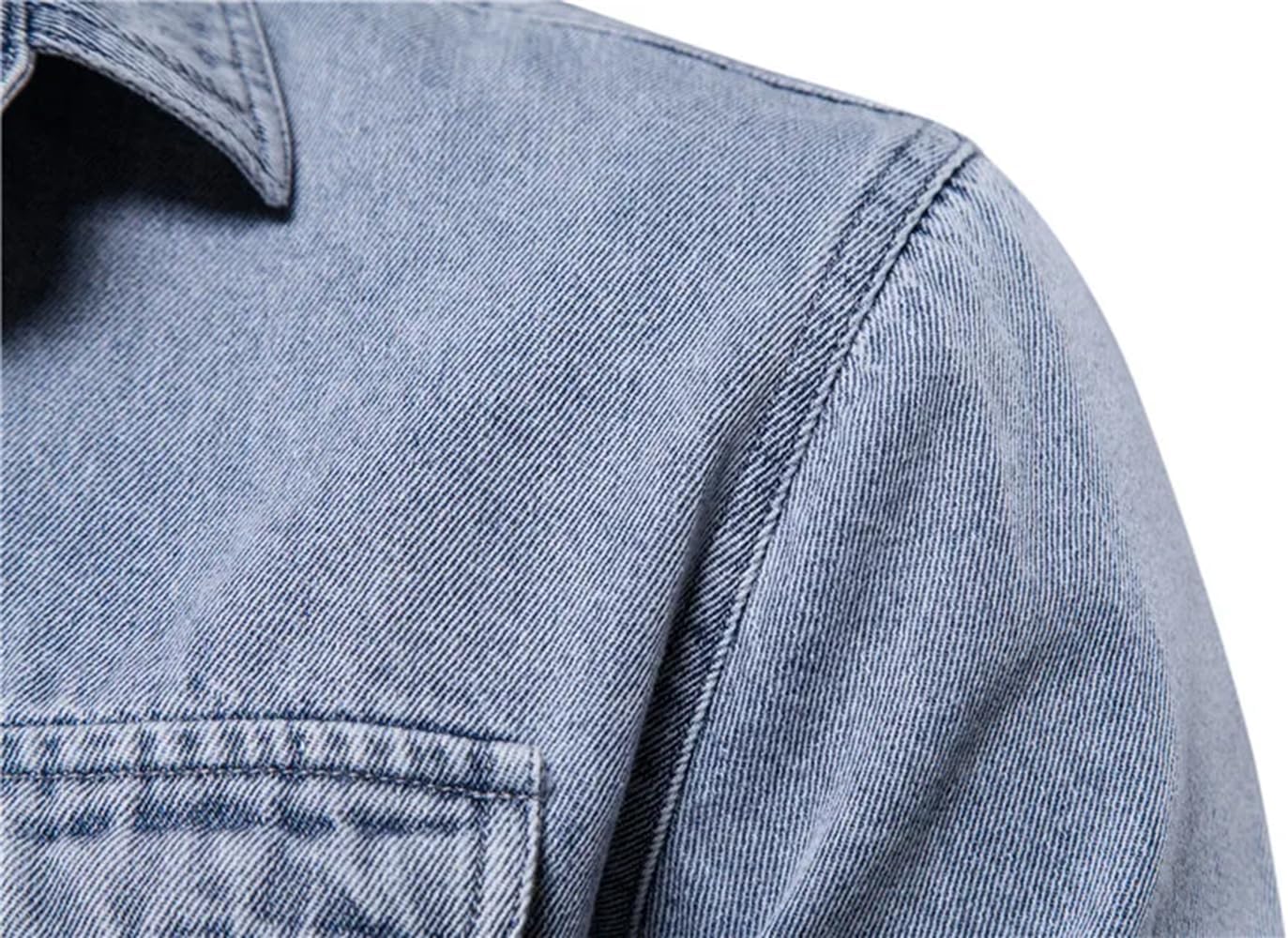 Men's classic long-sleeved denim button-down shirt jacket