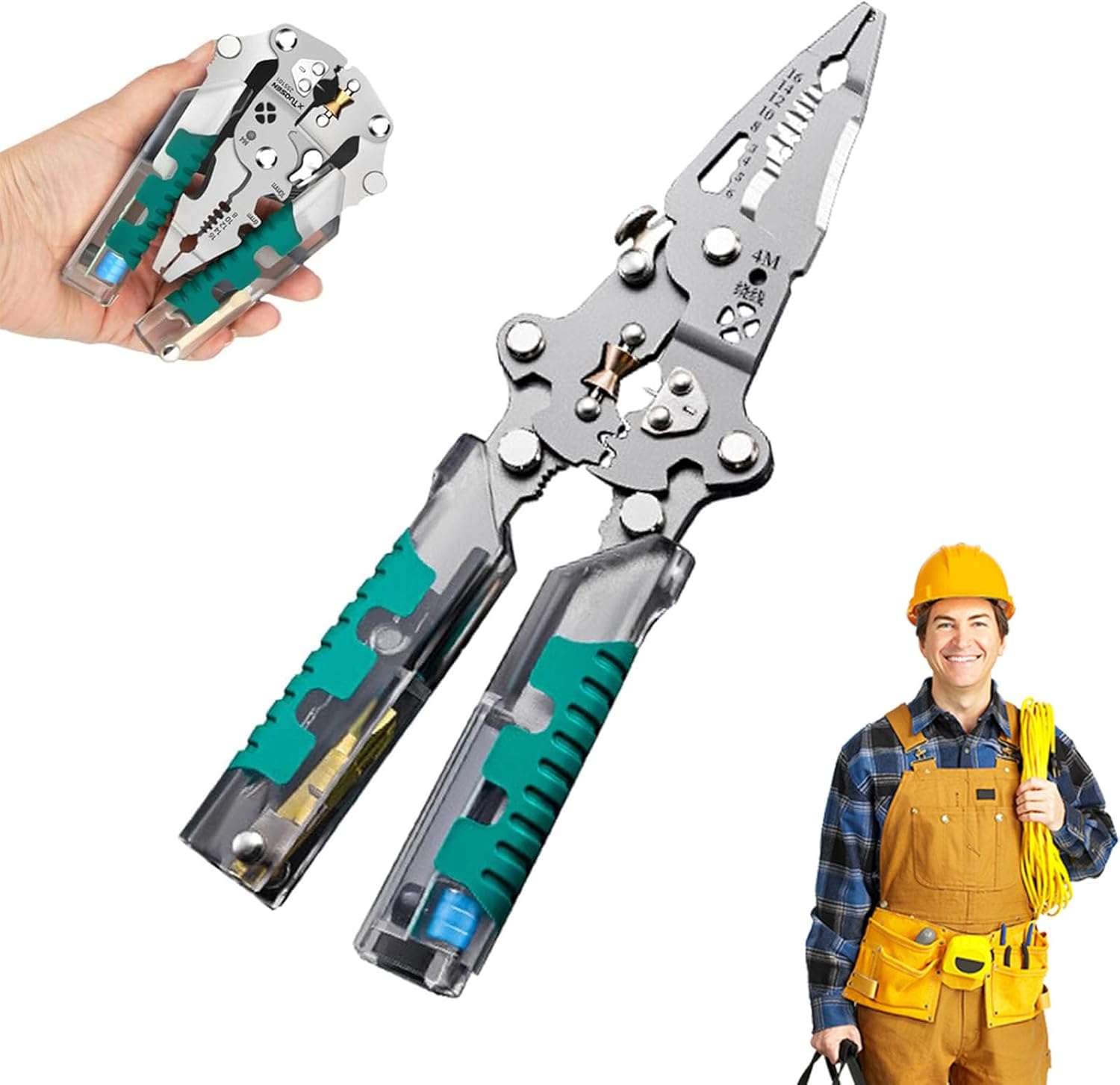 20-in-1 Electrical Multi-tool Pliers with Folding Screwdriver, Wire Stripper, Rubber Handle, Manual Hand Tool, 7 x 3.5 Inches 20-in-1 Electrical Multi-tool Pliers with Folding Screwdriver, Wire Stripper, Rubber Handle, Manual Hand Tool, 7 x 3.5 Inches