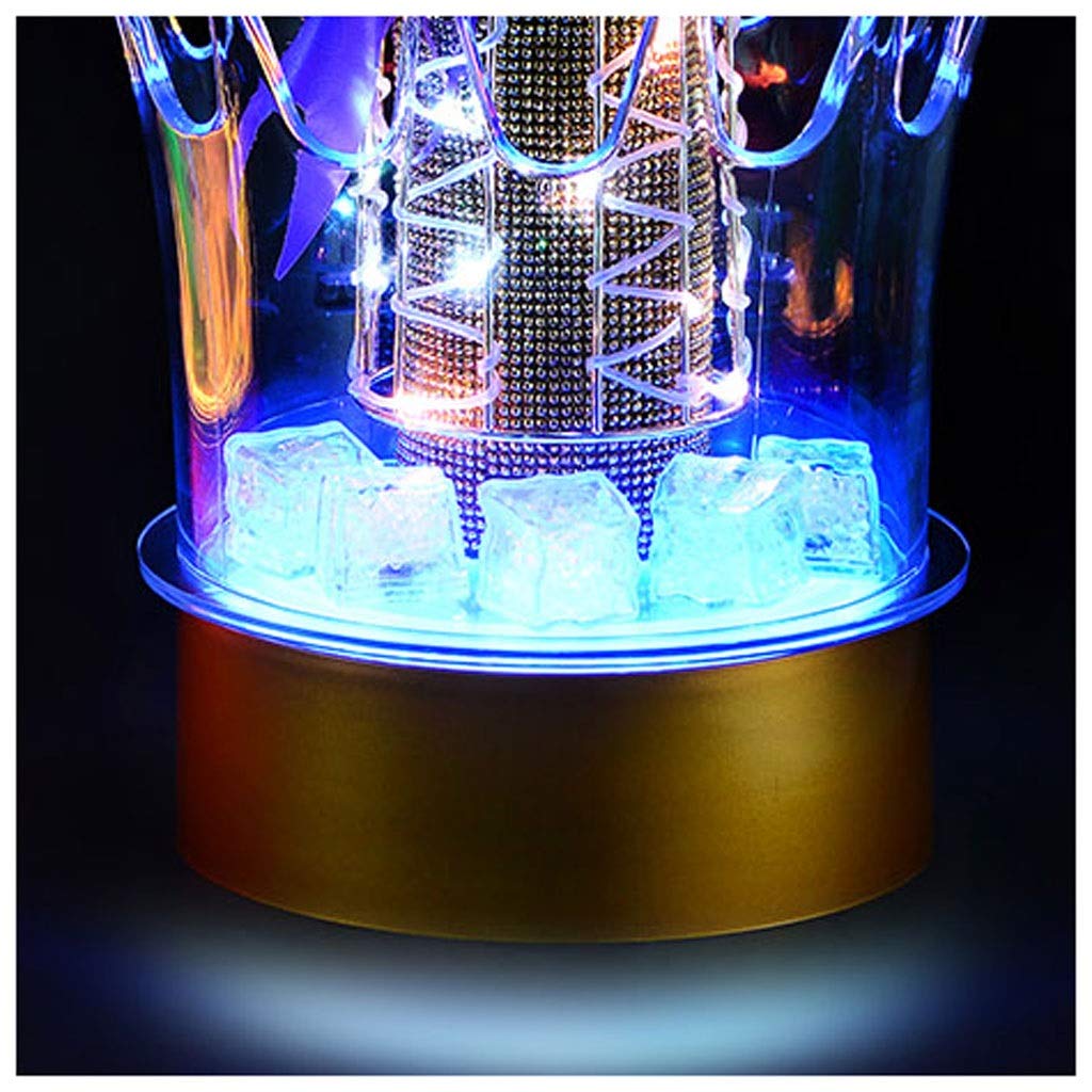 Eiskübel Eiskühler Eis Eimer Sektkühler Bunte LED Eiskübel, Große Kapazität Weinkühler LED Lebensmittelqualität Eimer Kunststoff Retro Champagner Wein Trinkt Bier Eimer, batería de litio Aufgeladen We