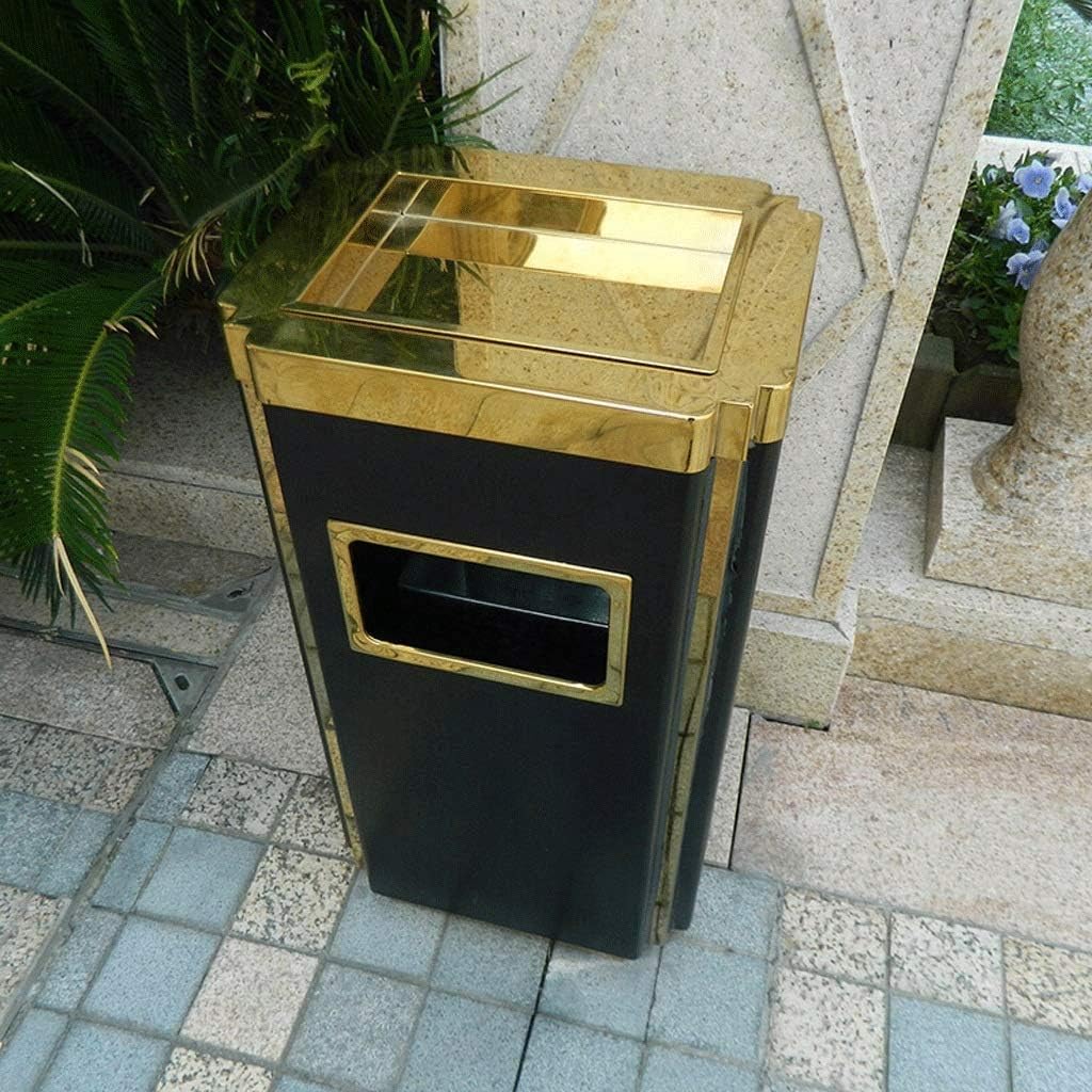 Waste Bins,Rrubbish Bin Outdoor Trash Can Modernmalist Rectangular Trash Can Ash Barrel Stainless Steel Outdoor Indoor Large Trash Can Vertical Commercial Grade Trash Can with Ashtray