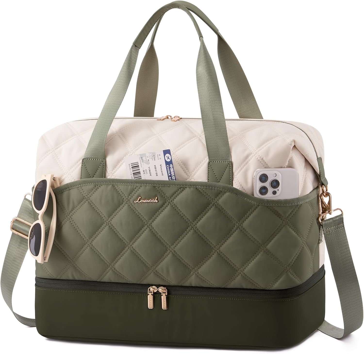 LOVEVOOK Weekender Bags for Women with Shoe Compartment, Lightweight Travel Duffle Bag with Wet Pocket, Hospital Overnight Bags for Women Labor Delivery, Personal Item Carry On Bag for Gym, Sport