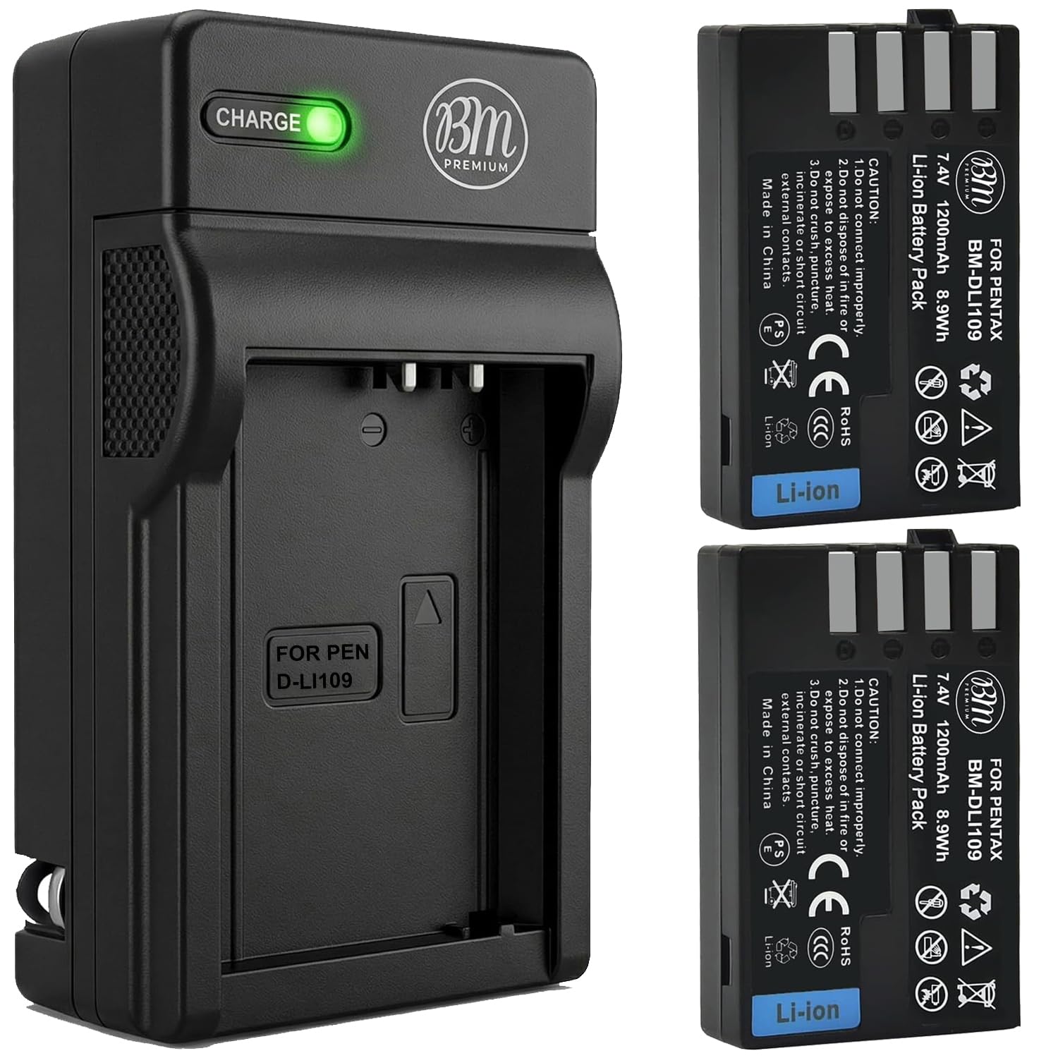 Amazon.com: BM Premium 2 Pack of D-LI109 Batteries and Battery