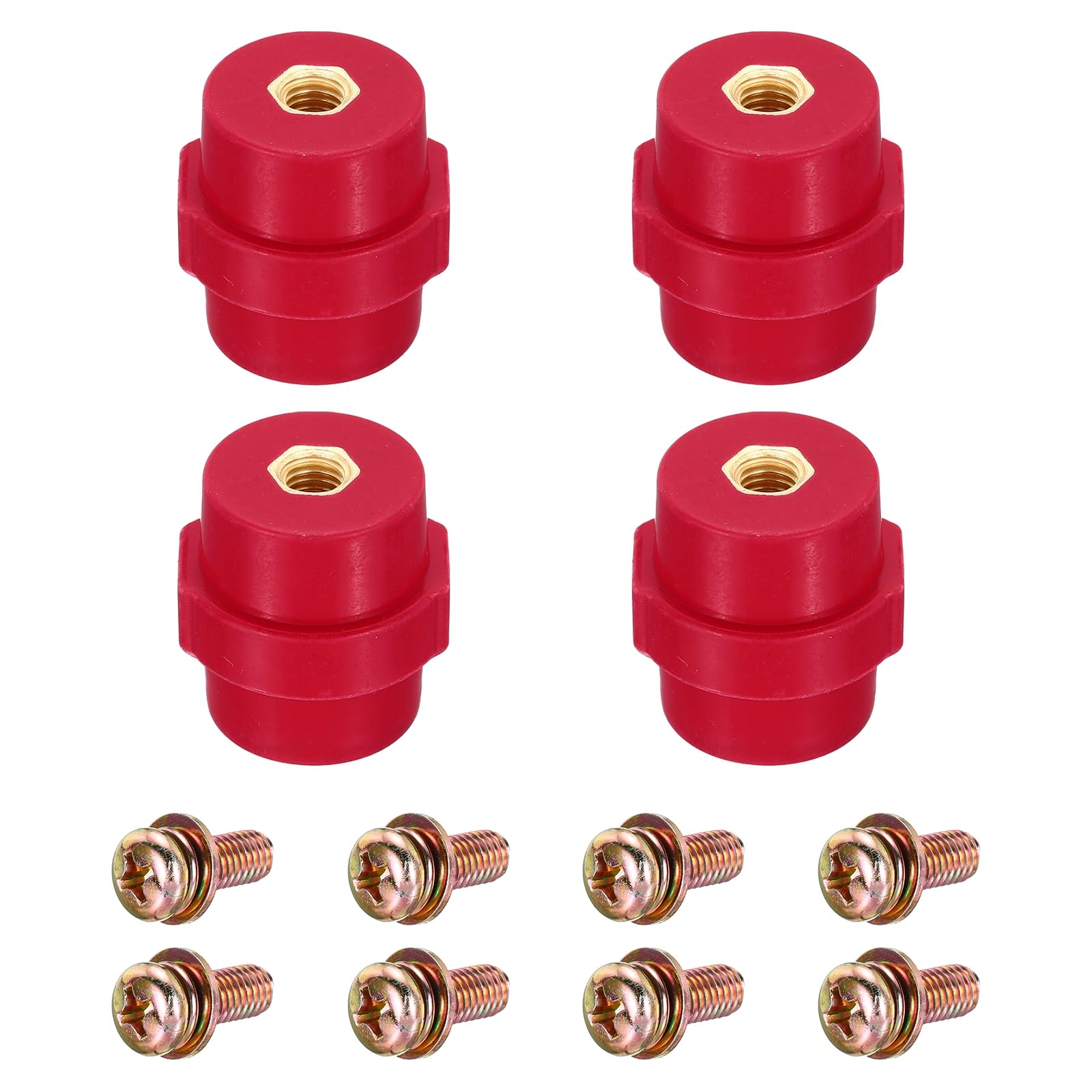 QUARKZMAN 4 Stück SM-35 Sammelschienenisolator Polyester Abstandsisolatoren Hochfest Mit M8 Schrauben Stiftschrauben Unterlegscheiben Für Stromverteilungsschrank