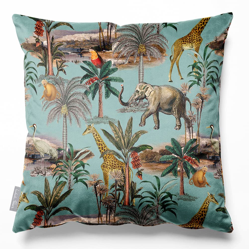 Izabela Peters Blue Surf Eco-Friendly Velvet Cushions - Safari Voyage 40 Cm, Chair & Sofa Cushions