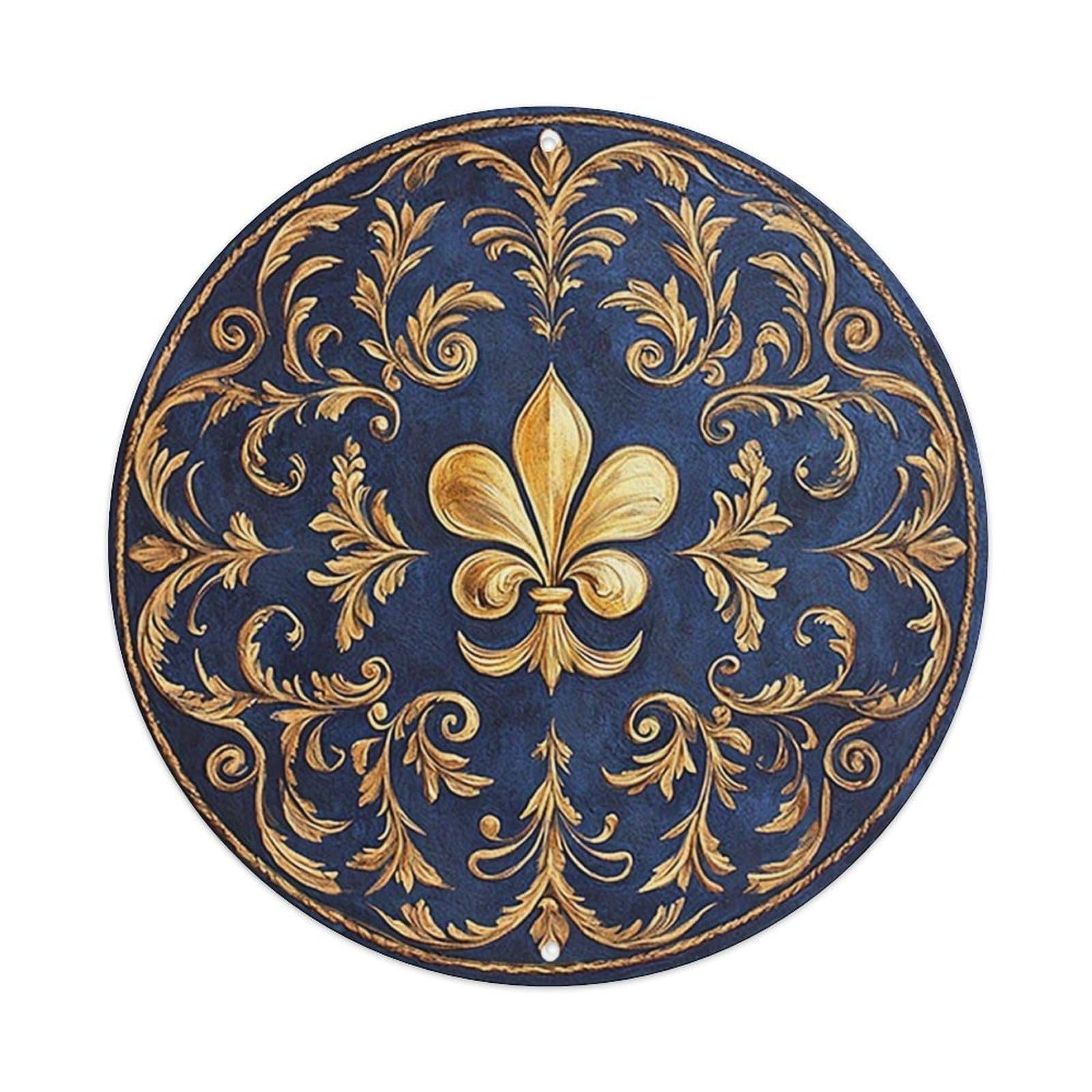 Fleur De Lis Ornate Pattern Vintage Metal Tin Sign Retro Wall Decor, Metal Poster for Home, Bar, Cafe, Office，Man Cave，Gift,8x8 Inch