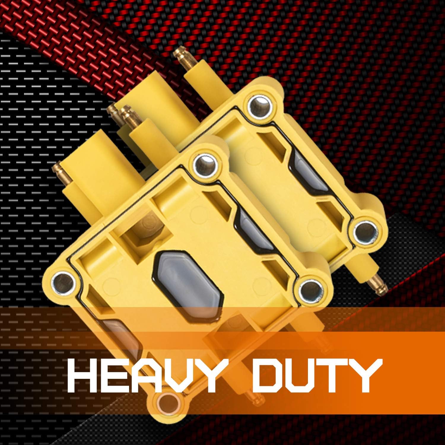 ENA Yellow Ignition Coil Pack Compatible with Chrysler Dodge Jeep Eagle Plymouth Mitsubishi Neon ebring Avenger Eclipse Voyager TJ Viper Liberty Wrangler Replacement for C1136 UF189 UF403 UF410