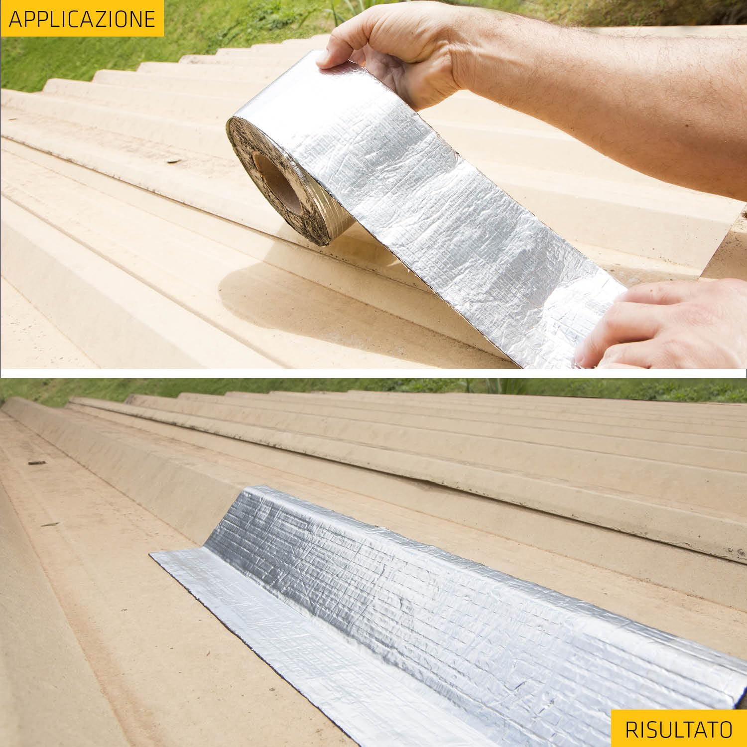 Sika - SikaMultiSeal BT, Alluminio - Nastro sigillante butilico - Rivestito con un foglio di alluminio - Impermeabile - Rotoli da 10m x 100mm