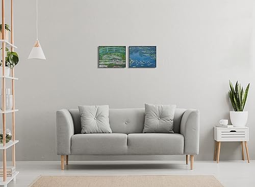 Miniatura 5 de Simulación de impresión 3D textura pintada a mano sobre lienzo pintura Claude Monet Water Lilies The Japanese Footbridge Front Load Frame 13x18"