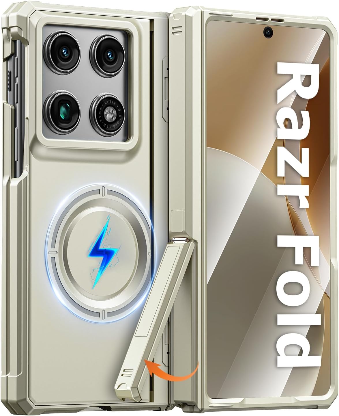 Vizvera for Motorola Razr Fold Case Magnetic Power with Kickstand