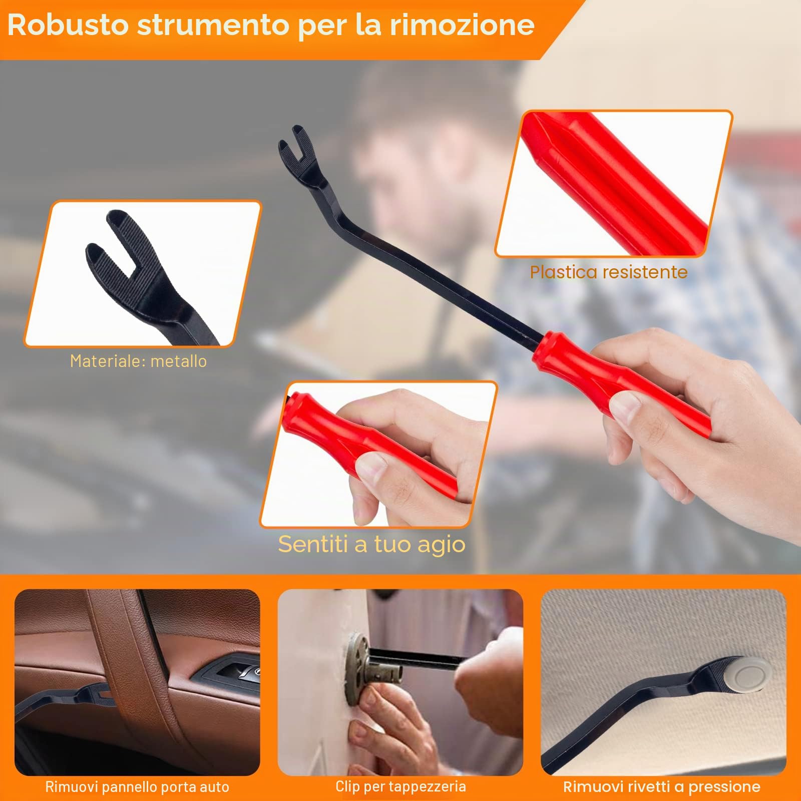 Rivetti in Plastica per Auto 925Pcs Universali di Fissaggio Clip Pannello Porta Clip con 5 PCS Strumenti Rimozione