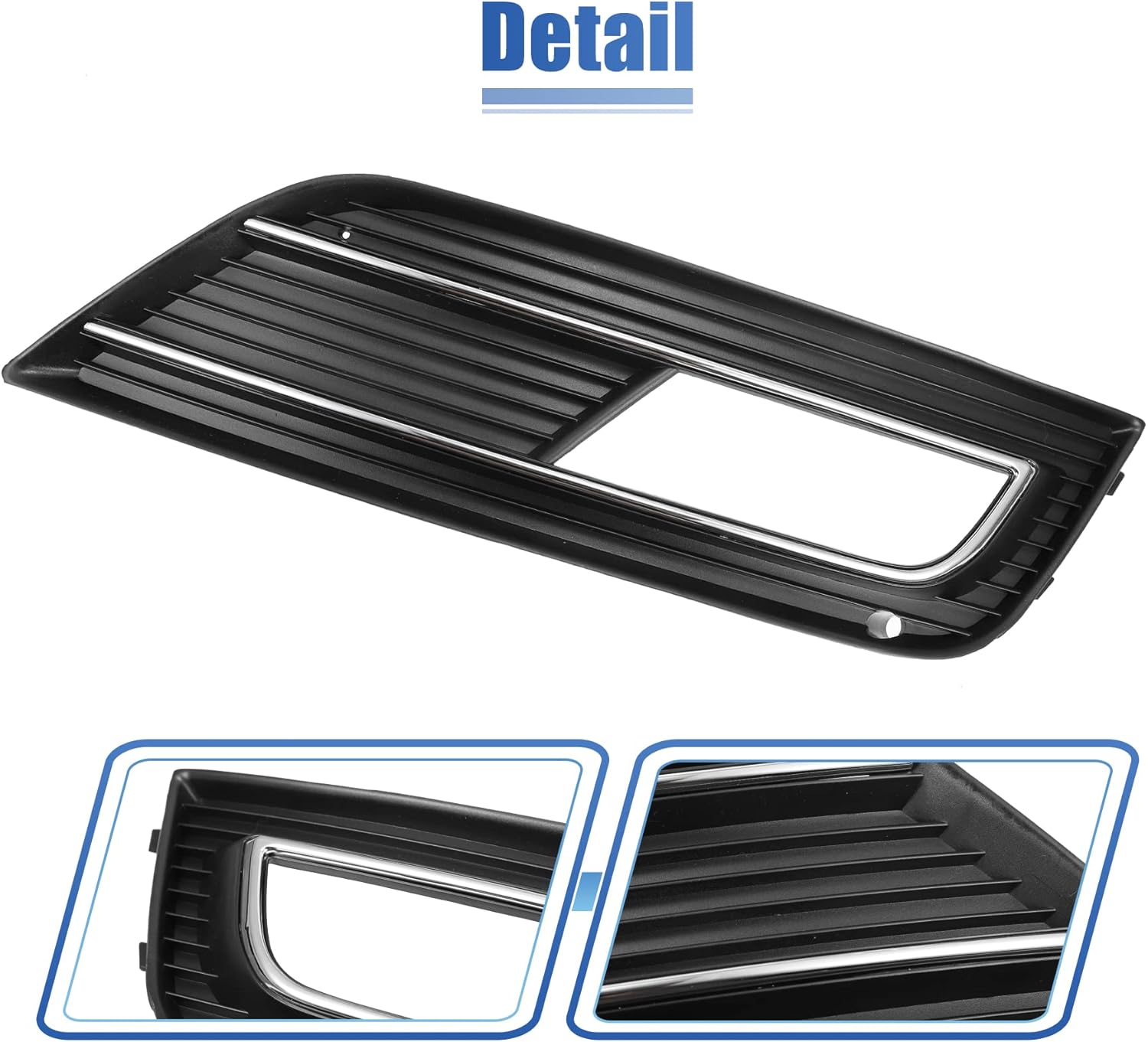 X AUTOHAUX Pair Front Fog Light Grille Bumper Grill Cover for Audi A4 S4 B8.5 B9 2013-2015 8KD 807 681 B 8KD 807 682 B