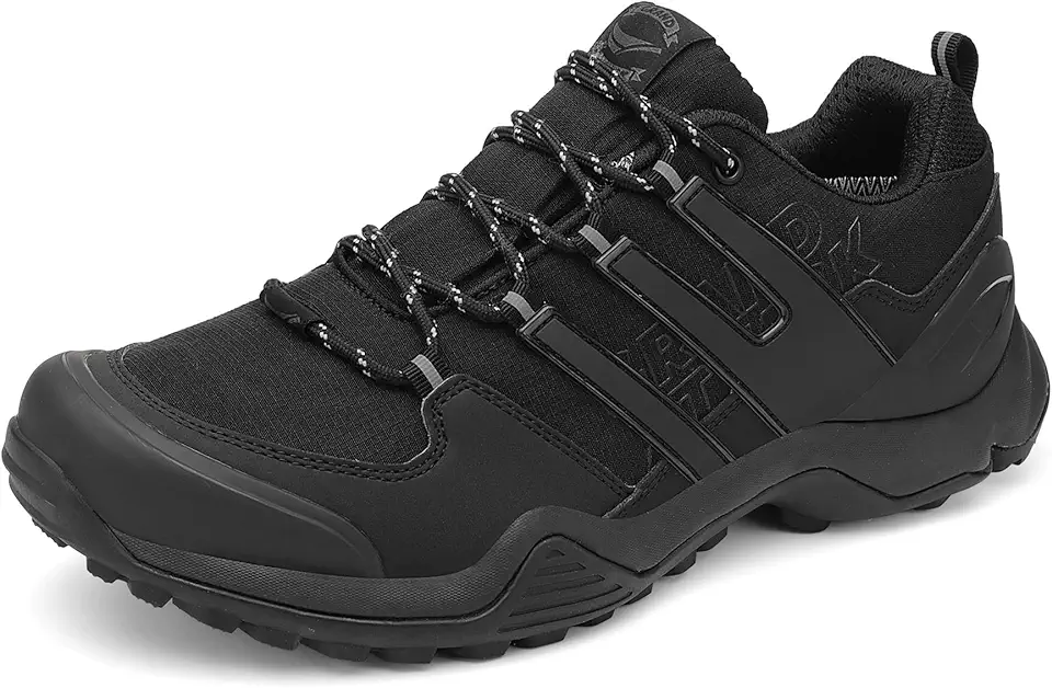 Calçados Masculinos Impermeáveis Para Caminhada, Trilha, Mochila, Antiderrapante, Trabalho, Confortável, Corrida Em Tênis De Viagem, Preto, Tamanho 8