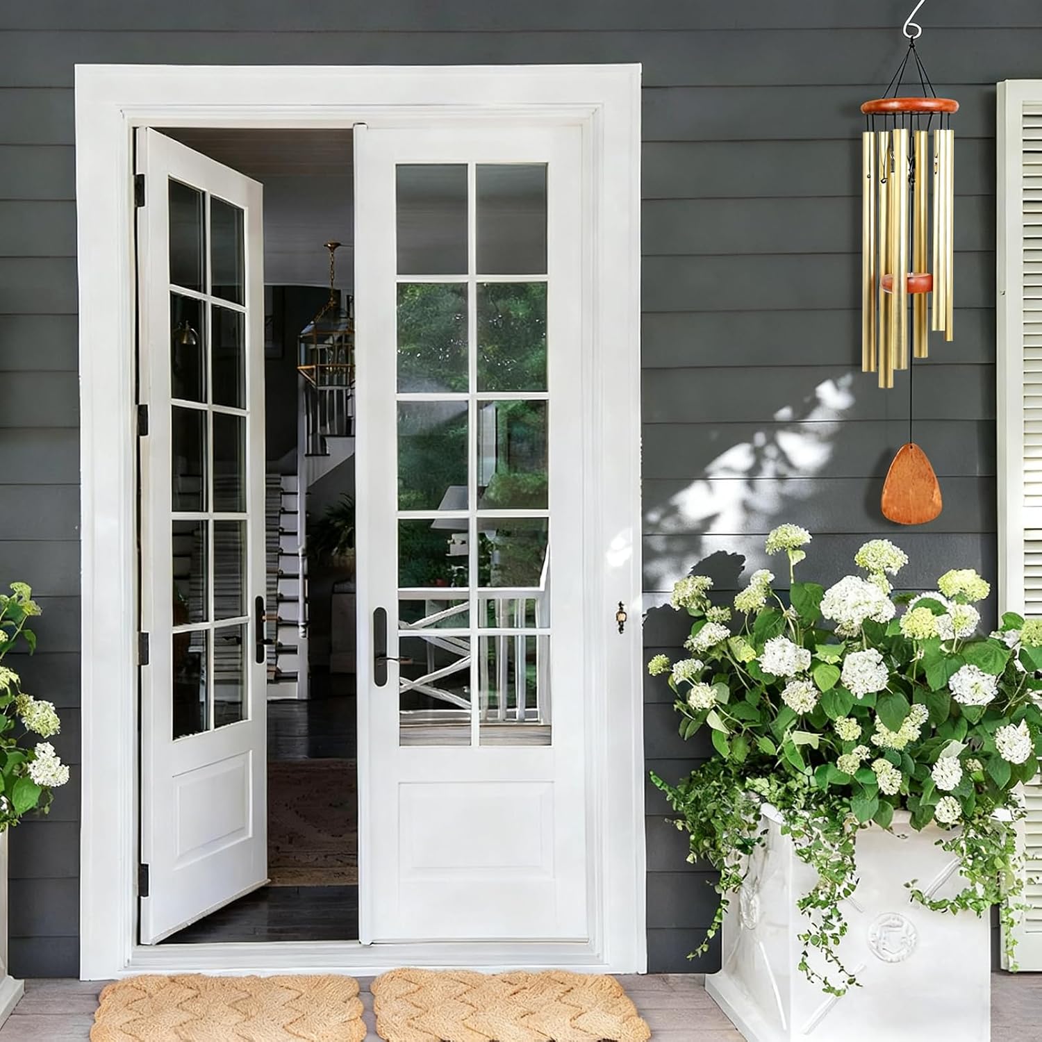 26 Inch Wind Chimes for Outside Deep Tone, Aluminum Memorial Wind Chime, Sympathy Wind Chimes for Loss of Loved One, Memorial Gifts, Outdoor Patio Garden Home Decoration - Gold - Image 5