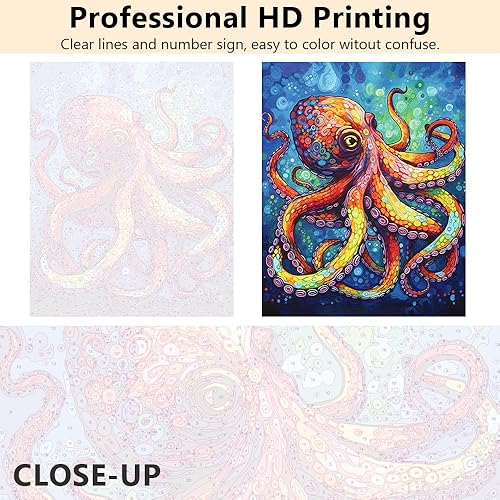 Miniatura 3 de TISHIRON Kit de pintura por números para adultos, kit de pintura por números de cactus y rocas, desierto por números, para principiantes, decoración