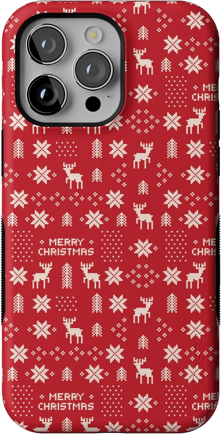 Casely iPhone 14 Pro Max Case | Stocking Stuffer | Christmas Knit | Compatible with MagSafe | Bold Protective Case Design