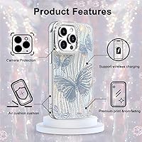 Vista 57 de I-MGAE-IN-AR - Funda diseñada para iPhone 12 y 12 Pro, diseño de mariposa plateada brillante, funda protectora de poliuretano termoplástico, suave