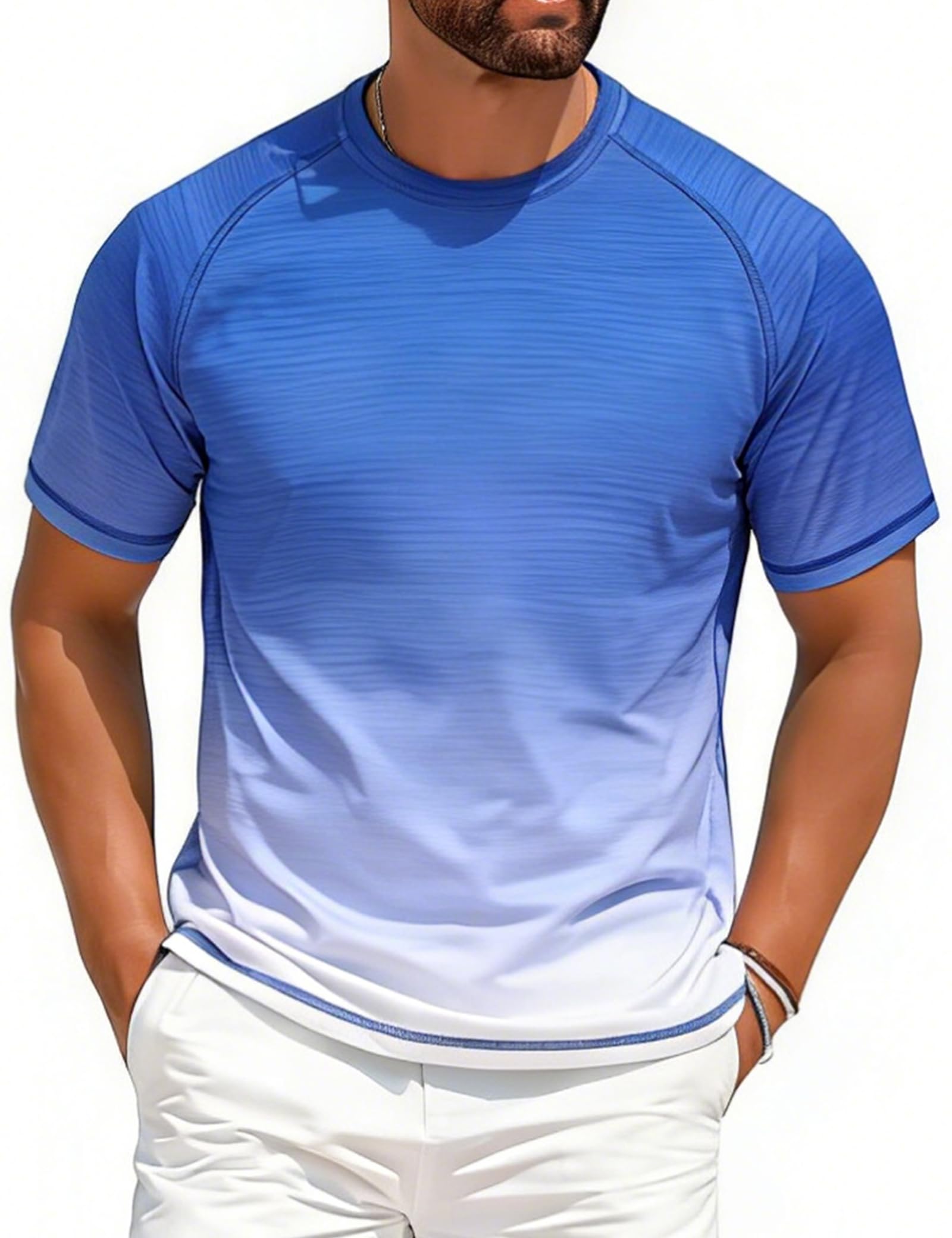 ELETOP Men's Swim Shirts UPF 50+ Short Sleeve Rash Guard Sun Shirts for Beach Fishing