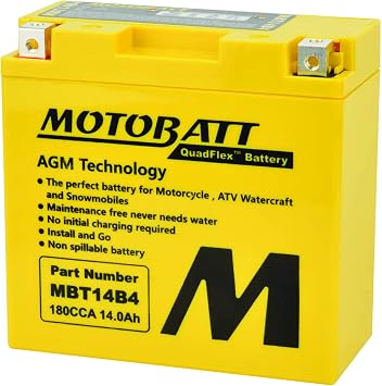 MotoBatt 12 Volt 13 Ah MBT14B4 Sealed Maintenance Free AGM Battery